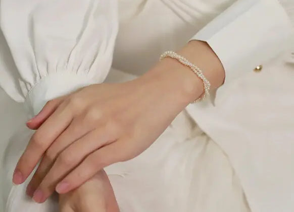 3mm Natural Akoya Baby Pearl Bracelets, Handmade 18k Solid Yellow Gold White Pink Baby Pearl Bracelets, Anniversary Gift Idea for Her Etsy