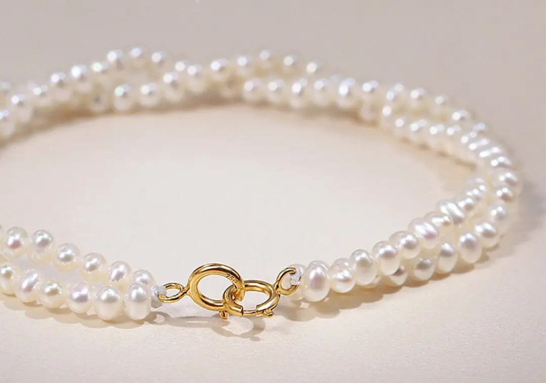 3mm Natural Akoya Baby Pearl Bracelets, Handmade 18k Solid Yellow Gold White Pink Baby Pearl Bracelets, Anniversary Gift Idea for Her Etsy