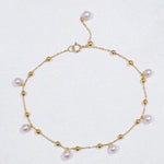 18k Yellow Gold Natural High Luster Pearl Bracelets, Handmade Pearl Bracelets, Seawater Pearl Bracelets, Anniversary Gift Idea Etsy