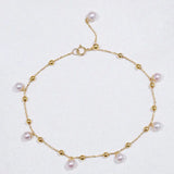 18k Yellow Gold Natural High Luster Pearl Bracelets, Handmade Pearl Bracelets, Seawater Pearl Bracelets, Anniversary Gift Idea Etsy