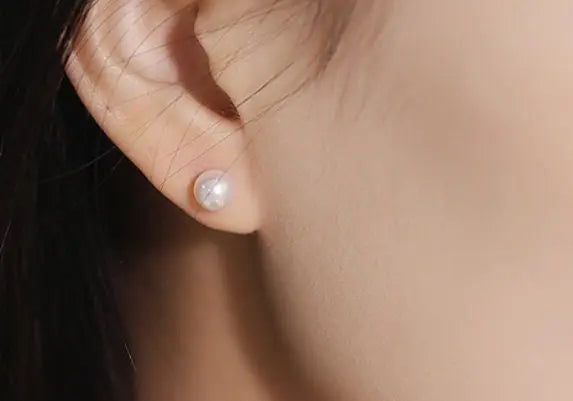 12mm High Luster Pearl Earrings - 12mm Pink White Silver 925 Etsy
