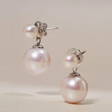 12mm High Luster Pearl Earrings - 12mm Pink White Silver 925 Etsy