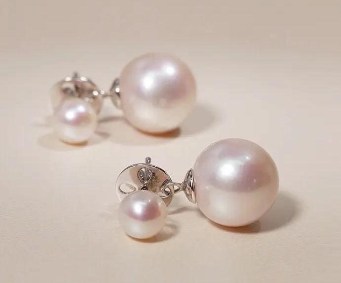 12mm High Luster Pearl Earrings - 12mm Pink White Silver 925 Etsy