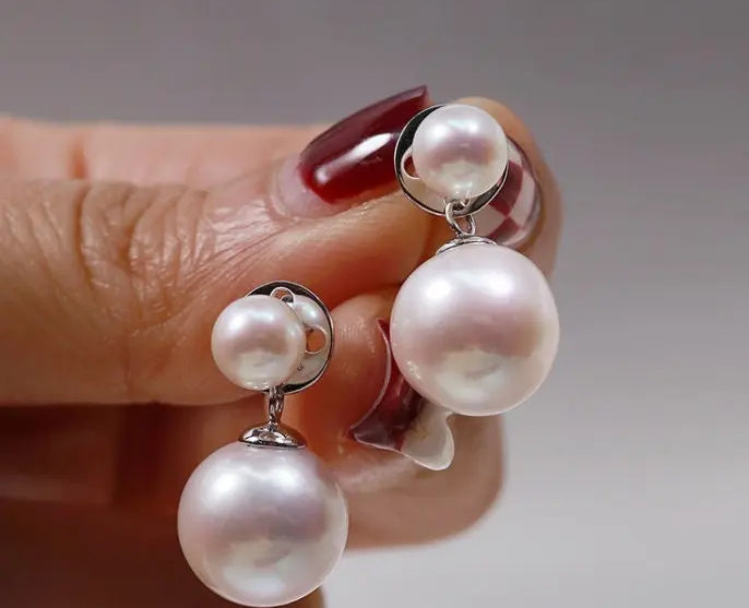 12mm High Luster Pearl Earrings - 12mm Pink White Silver 925 Etsy