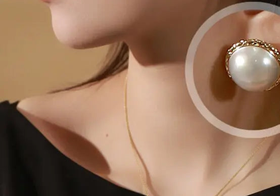 20mm Natural Mabe Pearl Earrings in 18K Yellow Gold - Elegant Carved Akoya Pearl Design Etsy