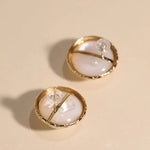 20mm Natural Mabe Pearl Earrings in 18K Yellow Gold - Elegant Carved Akoya Pearl Design Etsy