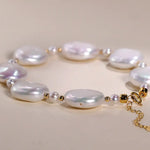 Natural High Luster Baroque Pearl Bracelets, 18k Yellow Gold Bracelets, White Pink Pearl Bracelets, Anniversary Gift Idea for Her Etsy