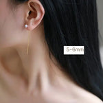 18K Gold Akoya Pearl Earrings, Minimalist Drop Design Etsy