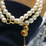 AAA Luster Pearl Gourd Choker - 18K Gold Pearl Strand Etsy