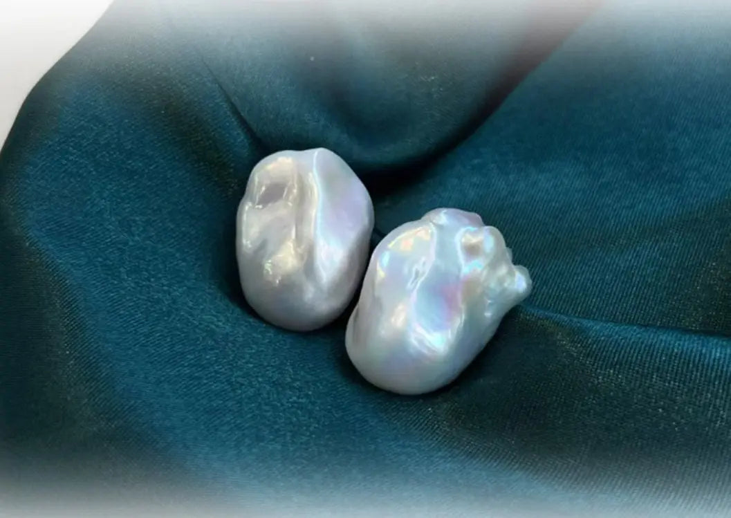 Minimalist Natural High Luster Baroque Pearl Earrings, 18k Yellow Gold Earrings Handmade, Freshwater Pearl Earrings Gift for Her Etsy