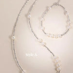 Natural High Luster White Pearl Necklace & Bracelets, Handmade Beaded Pearl Jewelry Set, Sterling Silver Pearls Jewelry Etsy