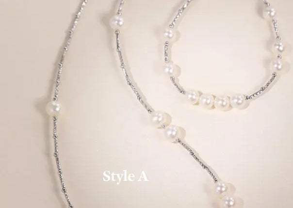 Natural High Luster White Pearl Necklace & Bracelets, Handmade Beaded Pearl Jewelry Set, Sterling Silver Pearls Jewelry Etsy