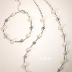 Natural High Luster White Pearl Necklace & Bracelets, Handmade Beaded Pearl Jewelry Set, Sterling Silver Pearls Jewelry Etsy