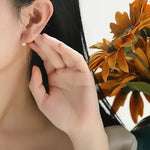 18K Yellow Gold Akoya Pearl Earrings, Minimalist Hook Design Etsy