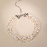 Double Layer Bracelets, Natural Baroque Pearl Bracelets, Silver 925 Beaded Bracelets Etsy