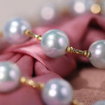AAA+ Akoya Silver Pearl 8-9mm Necklace, 14k/18K Gold Pearl Strand Etsy