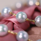AAA+ Akoya Silver Pearl 8-9mm Necklace, 14k/18K Gold Pearl Strand Etsy