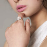 Pearl Flower Ring, Natural High Luster Pearl Ring, Silver 925 Handmade Ring, Halo Setting Ring, White Diamond Ring, Anniversary Gift Idea Etsy