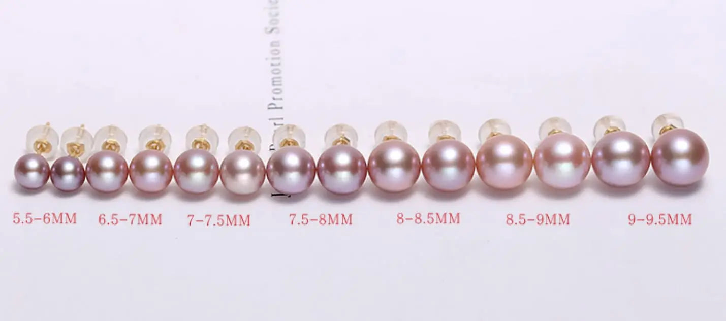 Purple Pink Natural Pearls, Perfect Rounded Pearls 18k Earrings, Minimalist Pearl Earrings, Elegent Pearl Earrings, Rose Purple Pink Pearls Etsy