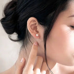 Natural White Pink Tone Pearl Earrings - 18K White Gold Studs Etsy