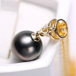 10mm Natural Tahitian Black Pearl & Akoya White Pearl Necklace, 18K Solid Yellow Gold Necklace, Hollow Out Necklace, Anniversary Gift Idea Etsy