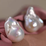 Minimalist Natural High Luster Baroque Pearl Earrings, 18k Yellow Gold Earrings Handmade, Freshwater Pearl Earrings Gift for Her Etsy
