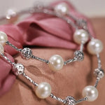 Natural Beaded Pearl Jewelry Set, Natural High Luster White Pearl Necklace & Bracelets, Silver 925 Handmade Bracelets, Anniversary Gift Idea Etsy
