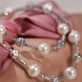 Natural Beaded Pearl Jewelry Set, Natural High Luster White Pearl Necklace & Bracelets, Silver 925 Handmade Bracelets, Anniversary Gift Idea Etsy