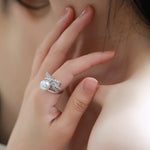 Bowknot Pearl Ring Natural South Sea White Pearl Ring, Silver 925 Ring, Valentine's Day Gift Idea for Her, Pearl Wedding Ring Etsy