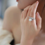Bowknot Pearl Ring Natural South Sea White Pearl Ring, Silver 925 Ring, Valentine's Day Gift Idea for Her, Pearl Wedding Ring Etsy
