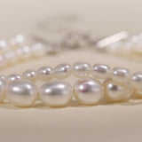 Double Layer Bracelets, Natural Baroque Pearl Bracelets, Silver 925 Beaded Bracelets Etsy