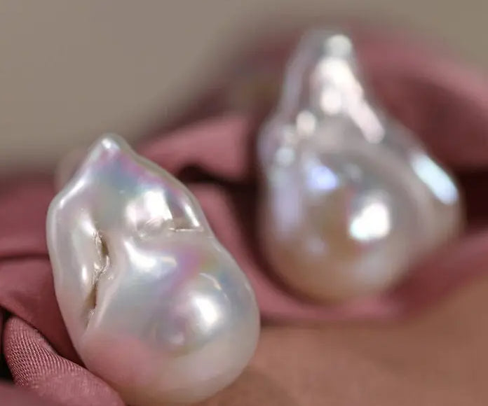18k Yellow Gold Earrings Natural High Luster Baroque Pearl Earrings, Minimalist Earrings Handmade, Freshwater Pearl Earrings Gift for Her Etsy
