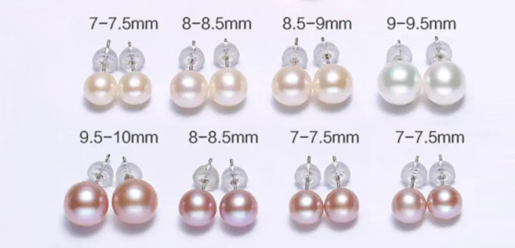 Natural White Pink Tone Pearl Earrings - 18K White Gold Studs Etsy