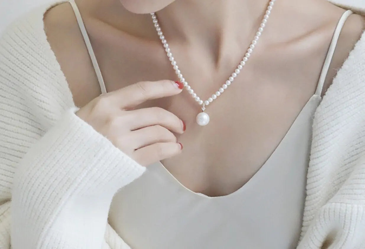 12mm Freshwater White Pink Pearl Strand Chokers - 14K Yellow Gold Etsy