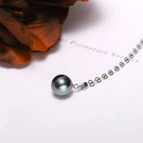 Minimalist Superior AAA+ Natural Tahitian Black Pearl Necklace, 18K White Gold Necklace, Peacock Green Pearl Necklace Etsy