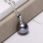 Minimalist Superior AAA+ Natural Tahitian Black Pearl Necklace, 18K White Gold Necklace, Peacock Green Pearl Necklace Etsy