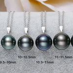Minimalist Superior AAA+ Natural Tahitian Black Pearl Necklace, 18K White Gold Necklace, Peacock Green Pearl Necklace Etsy
