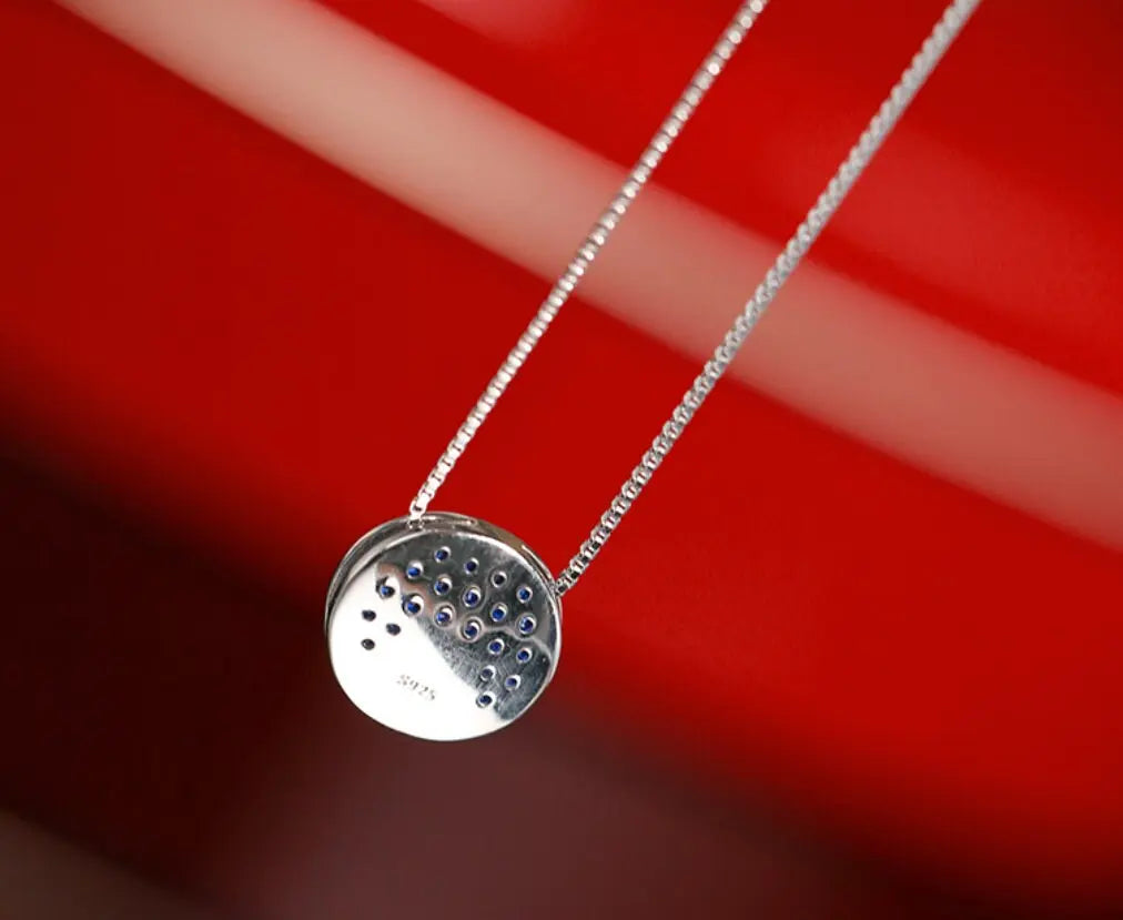Mini Akoya Pearl & Blue Moissanite Necklace, Silver 925 Etsy