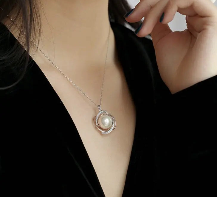 13mm Natural Purple Rose Tone Pearl Necklace, 18k Gold Plated Vermeil Handmade Carved Necklace, Anniversary Gift Idea for Her Etsy