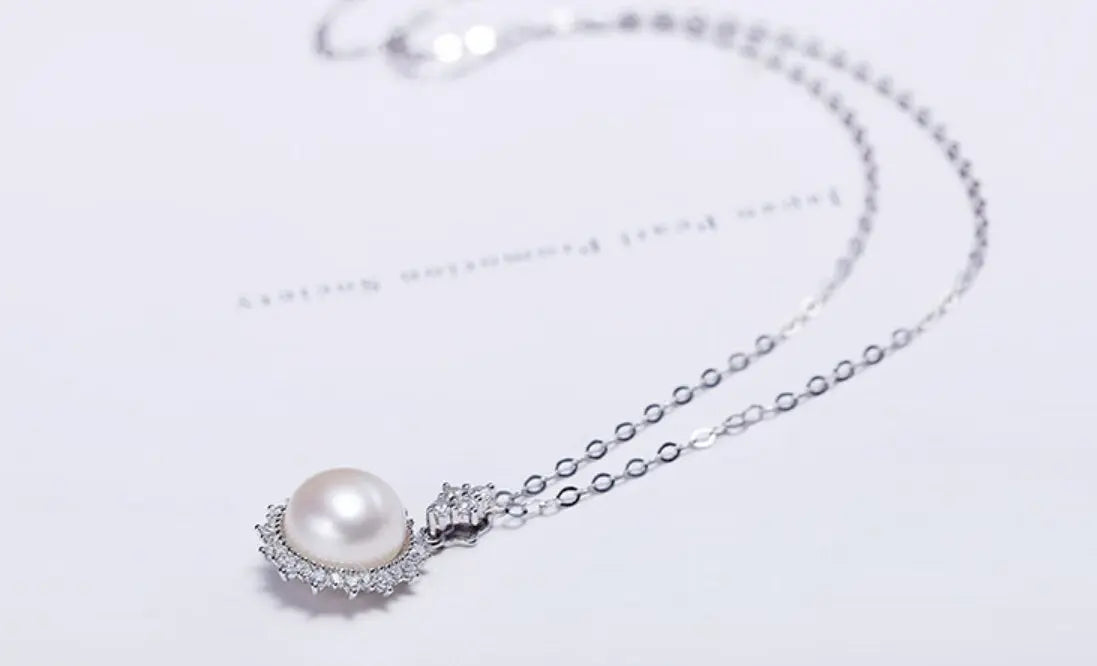 10mm Natural Purple Rose Pearl Flower Necklace - Silver 925 Etsy