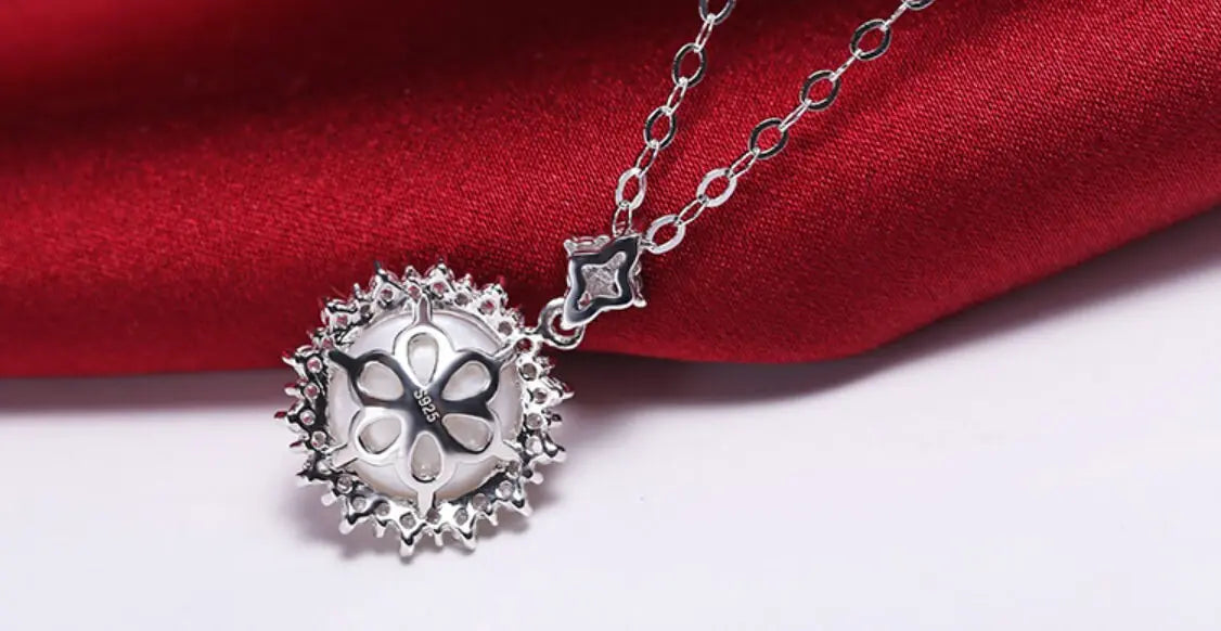 10mm Natural Purple Rose Pearl Flower Necklace - Silver 925 Etsy