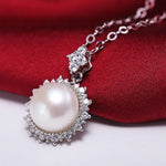 10mm Natural Purple Rose Pearl Flower Necklace - Silver 925 Etsy