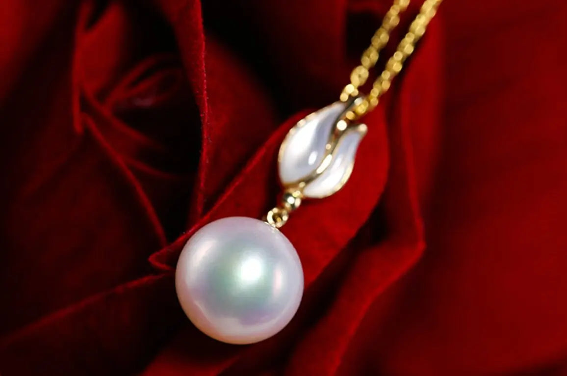 11mm Freshwater Pearl & Mother of Pearl Necklace - 14K Yellow Gold Etsy