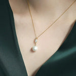 11mm Freshwater Pearl & Mother of Pearl Necklace - 14K Yellow Gold Etsy