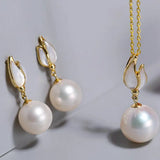 9mm Natural High Luster Pearl & Mother of Pearl Earrings, 14K Yellow Solid Gold Handmade Earrings, Anniversary Gift Idea for Her Etsy