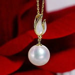 9mm Natural High Luster Pearl & Mother of Pearl Earrings, 14K Yellow Solid Gold Handmade Earrings, Anniversary Gift Idea for Her Etsy