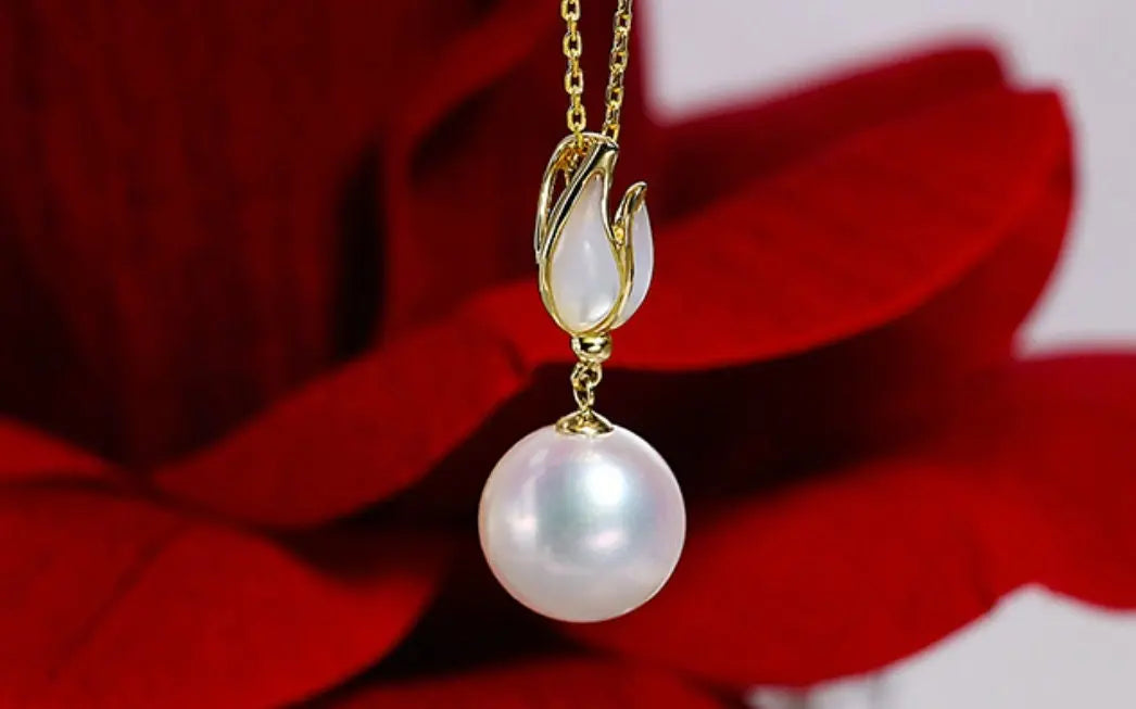 9mm Natural High Luster Pearl & Mother of Pearl Earrings, 14K Yellow Solid Gold Handmade Earrings, Anniversary Gift Idea for Her Etsy