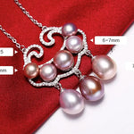 Symbol Natural Colorful Purple White Pearl & Moissanite Necklace, Silver 925 Handmade Necklace, Purple Pink Morandi Pearl, Gift Idea for Mom Etsy