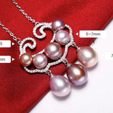 Symbol Natural Colorful Purple White Pearl & Moissanite Necklace, Silver 925 Handmade Necklace, Purple Pink Morandi Pearl, Gift Idea for Mom Etsy