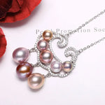 Symbol Natural Colorful Purple White Pearl & Moissanite Necklace, Silver 925 Handmade Necklace, Purple Pink Morandi Pearl, Gift Idea for Mom Etsy